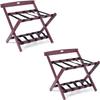 IOCCIOBB Wooden Luggage Rack - Folding Bedroom Suitcase Stand, Space Saving Suitcase Holder, with Shoe Shelf Hotel Storage Rack, Travel Break Folding Stool view 1