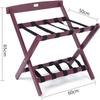 IOCCIOBB Wooden Luggage Rack - Folding Bedroom Suitcase Stand, Space Saving Suitcase Holder, with Shoe Shelf Hotel Storage Rack, Travel Break Folding Stool view 2