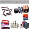 IOCCIOBB Wooden Luggage Rack - Folding Bedroom Suitcase Stand, Space Saving Suitcase Holder, with Shoe Shelf Hotel Storage Rack, Travel Break Folding Stool view 4