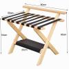 IOCCIOBB 2 Pack Folding Luggage Rack - Bedroom Suitcase Stand, Space Saving Suitcase Holder, with Shoe Shelf Hotel Storage Rack, Travel Break Folding Stool (Color : White) view 2