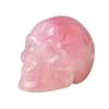 AtkitS 2 inch Natural Rose Quartz Handmade Carved Skull Crafts Figurine Crystal Healing Home Decor Ornament Polished Art Collectible view 1