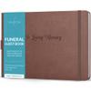 Skyline Funeral Guest Book for Memorial & Funeral Services  In Loving Memory Guest Sign In Book for Funerals  738 Guest Entries with Name & Address, 129 Pages, Hardcover, 10x7 (Dark Terracotta) view 1