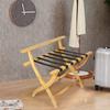 IOCCIOBB Folding Suitcase Luggage Rack, Wooden Luggage Rack Curved Legs with Nylon Straps Luggage Rack, for Bedroom Hotel Guest Room, 60 * 47 * 68Cm (Size : 1pcs) view 4