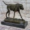 Signed Solid Bronze Foxhound Dog Sculpture Statue Hand Made Marble Base Figurine Art Sale Gift Deal by Think Bronze view 1