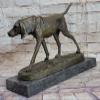 Signed Solid Bronze Foxhound Dog Sculpture Statue Hand Made Marble Base Figurine Art Sale Gift Deal by Think Bronze view 3
