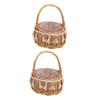 Cabilock 2pcs Portable Bride Flower Basket Small Woven Floral Basket for Weddings for Photos Petals and Candy Practical Handle Design for Easy Carrying view 1