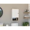 TUHOME St. Angelo Medicine Cabinet with 2 Internal Shelves, Single Door, and 1 Shelf Light Oak-White view 1