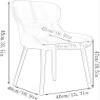 REROM Dining Chairs Set of 4,Modern PU Leather with Carbon Steel Metal Chair Legs Kitchen Counter Lounge Living Room Reception Chair Chairs (Color : Light Gray, Size : 85 * 48 * 40cm) view 3