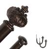 Rydenia 1" Double Curtain Rod with Albert Finials and holdbacks,Bronze gold,48-84 view 1