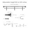 Rydenia 1" Double Curtain Rod with Trumpet Finials and holdbacks, Sand Nicke,84-120 view 3