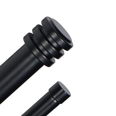 Rydenia 1" Double Curtain Rod with Conti Finials,Carbon black,28-48