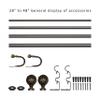 Rydenia 1" Double Curtain Rod with Geo Ball Finials and holdbacks,Pompeii Bronze,28''to 48'' view 2