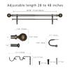 Rydenia 1" Double Curtain Rod with Geo Ball Finials and holdbacks,Pompeii Bronze,28''to 48'' view 3