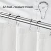 PANGSINNE Long White Shower Curtain Waterproof Large Heavy Duty Fabric Shower Curtains for Bathroom, Machine Washable Tall 256GSM Modern for Spa Hotel with 12 Metal Hooks, 72Wx78H view 4
