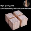 4 Pack Solid Wood Furniture Legs, Natural Square Wood Furniture Risers, Wooden Extenders for Tables, Sofas, Armchairs, Cabinets (3x3x5cm,5 cm Taller) view 4