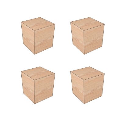4 Pack Solid Wood Furniture Legs, Natural Square Wood Furniture Risers, Wooden Extenders for Tables, Sofas, Armchairs, Cabinets (5x5x5cm,5 cm Taller)