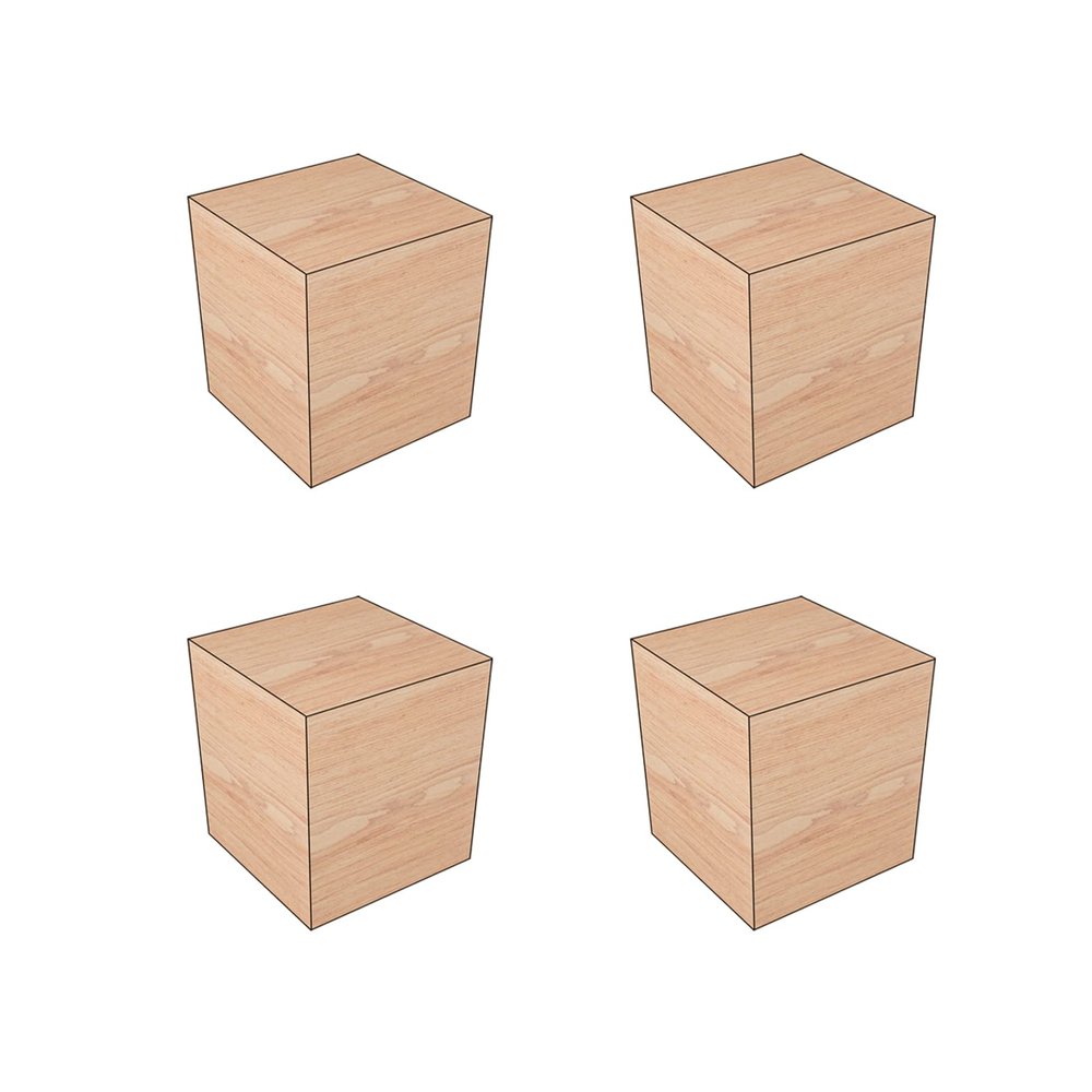 4 Pack Solid Wood Furniture Legs, Natural Square Wood Furniture Risers, Wooden Extenders for Tables, Sofas, Armchairs, Cabinets (7x7x5cm,5 cm Taller)