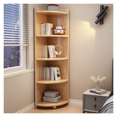 Solid Wood Corner Cabinet, Corner Storage Triangular Cabinet for Living Room Bedroom MINGPING (Color : 5layers Log Color 30x30x150cm)