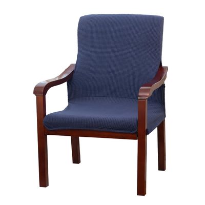 Deisy Dee Stretch Arm Chair Covers, Mid Century Chair Slipcovers, Accent Chair Covers (Navy)