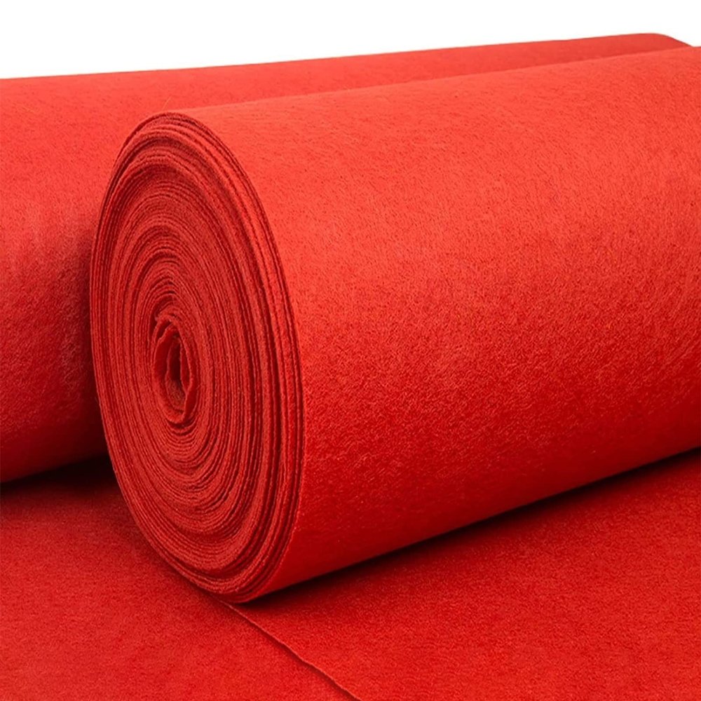 Red Event Carpet Runners, 2mm Thick Polyester Wedding Aisle Runner Rug, Non-Slip Wedding Aisle Runner Mat for Wedding Ceremony Church Party Walkway Decoration (Size : 1.2x15m)