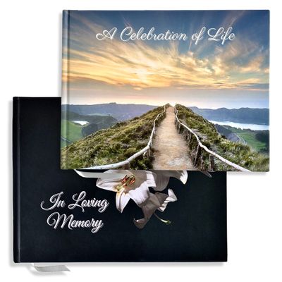 Funeral Guest Book | Memorial Guest Book | Guest Book for Funeral Hardcover | Guestbook for Sign in, Celebration of Life Memorial Service | Funeral Guest Sign Book with Memory Table Card Sign Included
