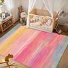 USTIDE Vibrant Rainbow Area Rug 5x7/55"x78" Colorful Stripe Kids Rug Plush Machine Washable Rug for Girls Bedroom Nonslip Kids Carpet for Nursery Soft Playroom Home Decor view 4