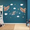 BEHARCOLORS Large Airplane Wall Decals for Kids - Modern Multicolor Cartoon Plane Nursery Wall Stickers - Vinyl Wall Decals view 2