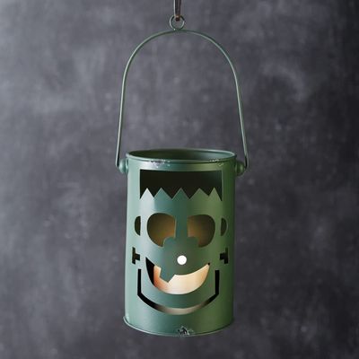 CTW Home Collection Frankenstein Luminary with Handle, 7.75-inch Height, Metal, Halloween Decor, Home Accent