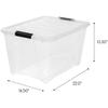 Plastic storage boxes with safety lids and latches, transparent, durable, stackable, organizable tote boxes, toys for general organization of garage large view 2