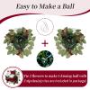 BLOSMON Artificial Flowers Ball Wedding Centerpieces 2 Pcs Burgundy Rose Artificial Flower Center Pieces Decoration for Table Silk Kissing Ball Faux Floral Bouquet Arrangements Home Party DIY Decor view 4