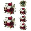 BLOSMON Artificial Flowers Ball Wedding Centerpieces 6 Pcs Burgundy Rose Artificial Flower Center Pieces Decoration for Table Silk Kissing Ball Faux Floral Bouquet Arrangements Home Party DIY Decor view 1