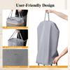 Foluck Large Laundry Hamper, 100L Waterproof Laundry Basket with Lid and Removable Bag, Collapsible Tall Clothes Hamper with Bamboo Handles for Clothes Toys in Dorm Bedroom Bathroom, Grey view 4