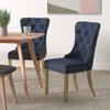 civama Dining Chairs Set of 6, Elegant Luxury Velvet Tufted Dining Chairs Golden Legs & Nailhead Trim, Back Lion Head Pull Ring & Rhomboid Pattern, Nikki Collection Armless Kitchen Chair, Black view 2