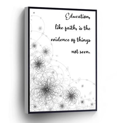 PUCHYUCT Educational Inspirational Quote Canvas Wall Art Contemporary Poster Flower Print Minimalist Decor Stretched And Framed Ready To Hang For Living Room,Bedroom,Classroom Etc (16" X 24")