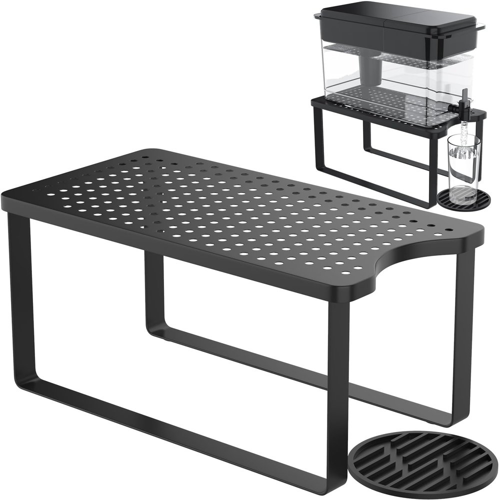 PrimZooty Water Filter Dispenser Stand with Drip Tray - 7.9''W x 14.9''D x 7''H, Metal Stand Designed For Brita Filter, Compatible with Zero Water, PUR, Waterdrop etc.