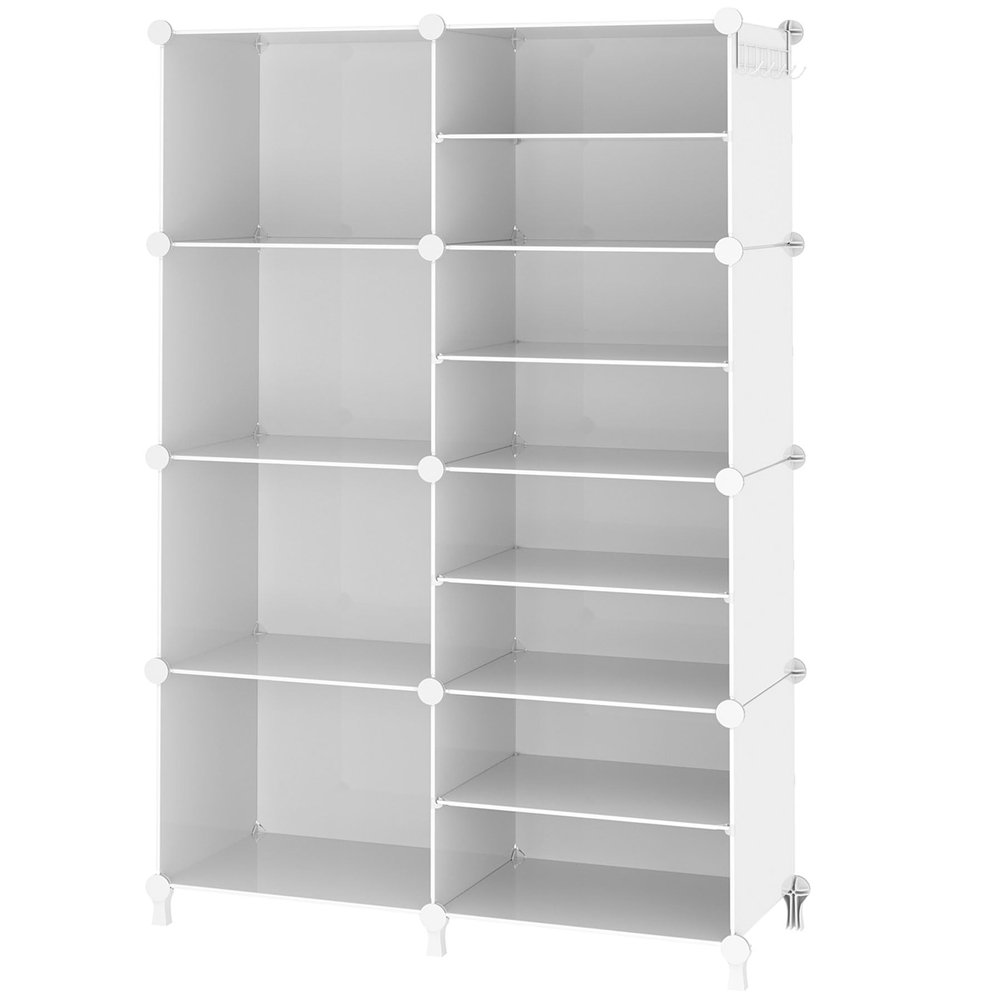 AWTATOS Closet Organizer 8 Cube Storage Shelves Closet Clothes Organizers and Storage Stackable Cubby Shelving for Closet Bedroom Living Room Office White