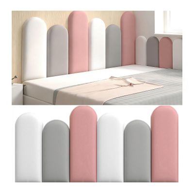 XILYZMO Upholstered Wall Panels, Waterproof Soft Wall Stickers, 3D Self Adhesive Wall Panels, Reusable Bed Headboards(Pink,55x120cm)