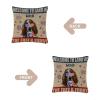 4th of July Farmhouse Throw Pillow Covers 16x16,Personalized Dog Name Welcome to The Land of The Free & Furry Square Cotton Linen Decorative Pillowcase Cushion Cover for Sofa Couch Chair Bedroom view 3