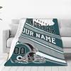 Cokpet Philadelphia Throw Blanket Custom Football Style Blanket Personalized Any Name and Number Customized Blankets Gifts for Men Women Youth Fans view 1