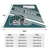 Cokpet Philadelphia Throw Blanket Custom Football Style Blanket Personalized Any Name and Number Customized Blankets Gifts for Men Women Youth Fans view 2