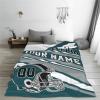 Cokpet Philadelphia Throw Blanket Custom Football Style Blanket Personalized Any Name and Number Customized Blankets Gifts for Men Women Youth Fans view 4
