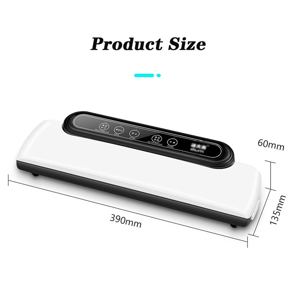 BNE Automatic Vacuum air Sealing System to Save, Compact and Delicate, Real Test, Wet and Dry Two Modes, 10 Seconds Automatic Emptying, White