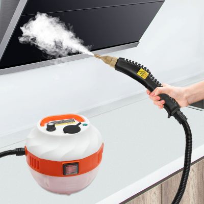 Handheld Steam Cleaner 1.6KW High Pressure Steamer for Cleaning Portable Corded Steam Cleaner for Home Use, 0.35Gal Water Tank 221 High Temperature Fast Heating Steamer for Car Detailing (White)