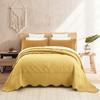 HZ & HY Oversized King Bedspread Yellow - Luxury Collection - 100% Linen, Ultra Soft & Lightweight, Reversible, 3 Piece, Yellow view 2