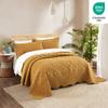 HZ & HY Oversized King Bedspread Yellow - Luxury Collection - 100% Linen, Ultra Soft & Lightweight, Reversible, 3 Piece, Yellow view 3