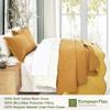HZ & HY Oversized King Bedspread Yellow - Luxury Collection - 100% Linen, Ultra Soft & Lightweight, Reversible, 3 Piece, Yellow view 4