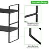 SOFRON Expandable Cabinet Storage Shelf Stackable Organizer Rack for Kitchen Bathroom Pantry Spice Cupboard Countertop Home Office Desk Heavy Duty Nonslip Black Small 2 Pack view 3