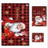 Christmas Bath Towels Set of 3, Christmas Santa Black and Red Buffalo Plaid Bathroom Towels Set,Soft Absorbent Bath Towel Hand Towel Washcloth Decorative Towels for Bathroom kitchen Gym Spa view 1