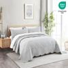 HZ & HY Oversized King Bedspread Grey - Luxury Collection - 100% Linen, Ultra Soft & Lightweight, Reversible, 3 Piece, Grey view 3