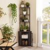 VECELO Corner Cabinet, Tall Storage Shelf, Bookshelf Display Shelves Rack for Living Room, Kitchen, Balcony, Small Space view 3